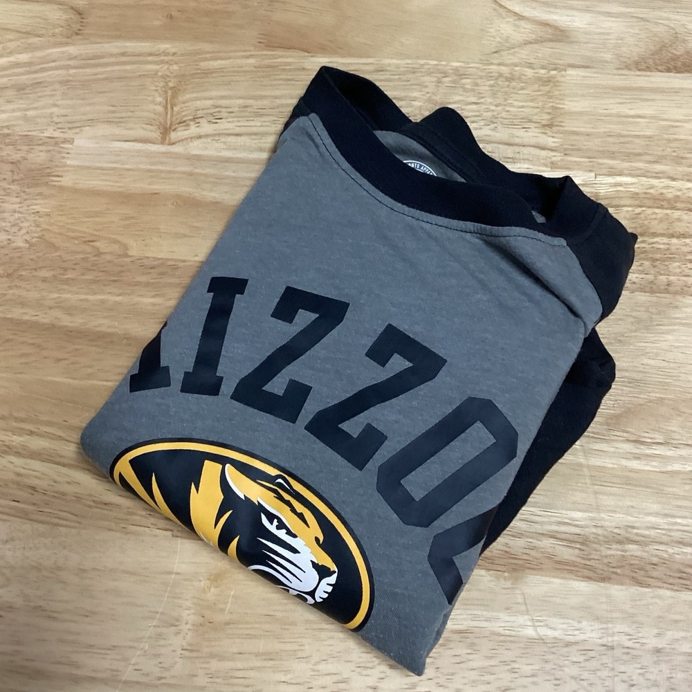 Men's Rivalry Threads Missouri Tigers " Mizzou" Raglan Long Sleeved Tee Medium‎